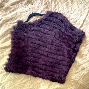 Chocolate Brown Fur Poncho